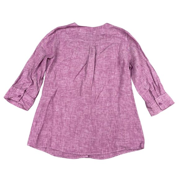 Orvis Womens 100% Linen 3/4 Sleeve Button Down Shirt Sz Small - Picture 2 of 4